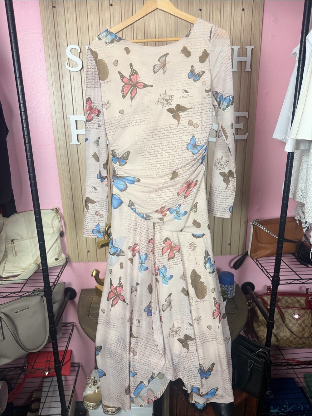 🦋 ANEWSTA Butterfly Print Boho Dress | Size Large (US 8/10) - Picture 7 of 13